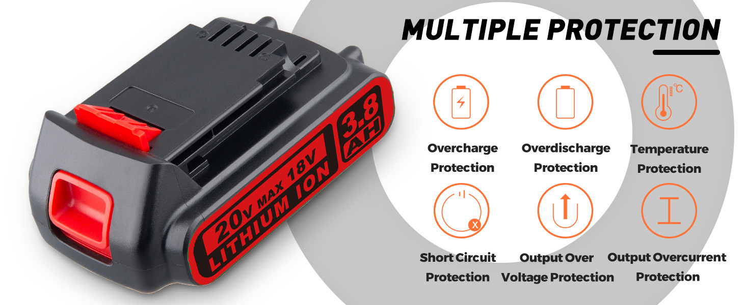 Compatible with Black and Decker 20V Battery