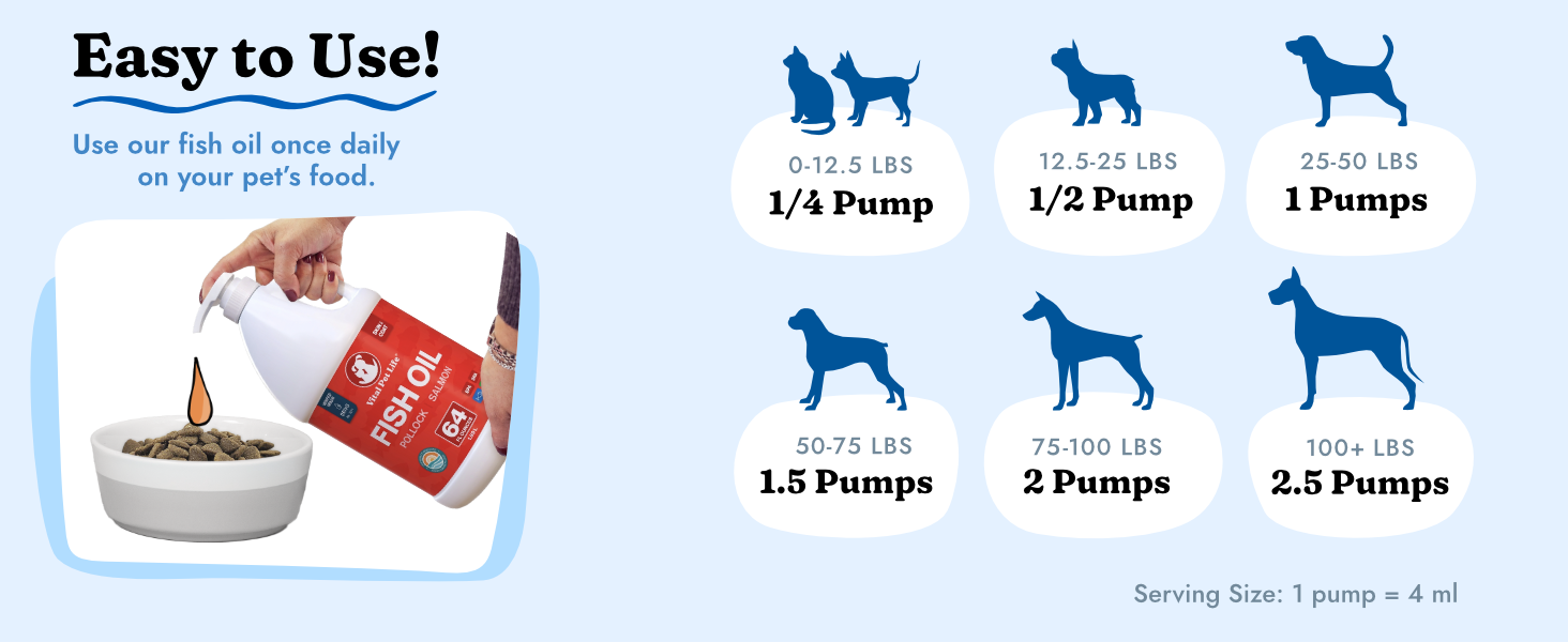 dosage food pet pump bottle salmon fish oil dog cat supplement