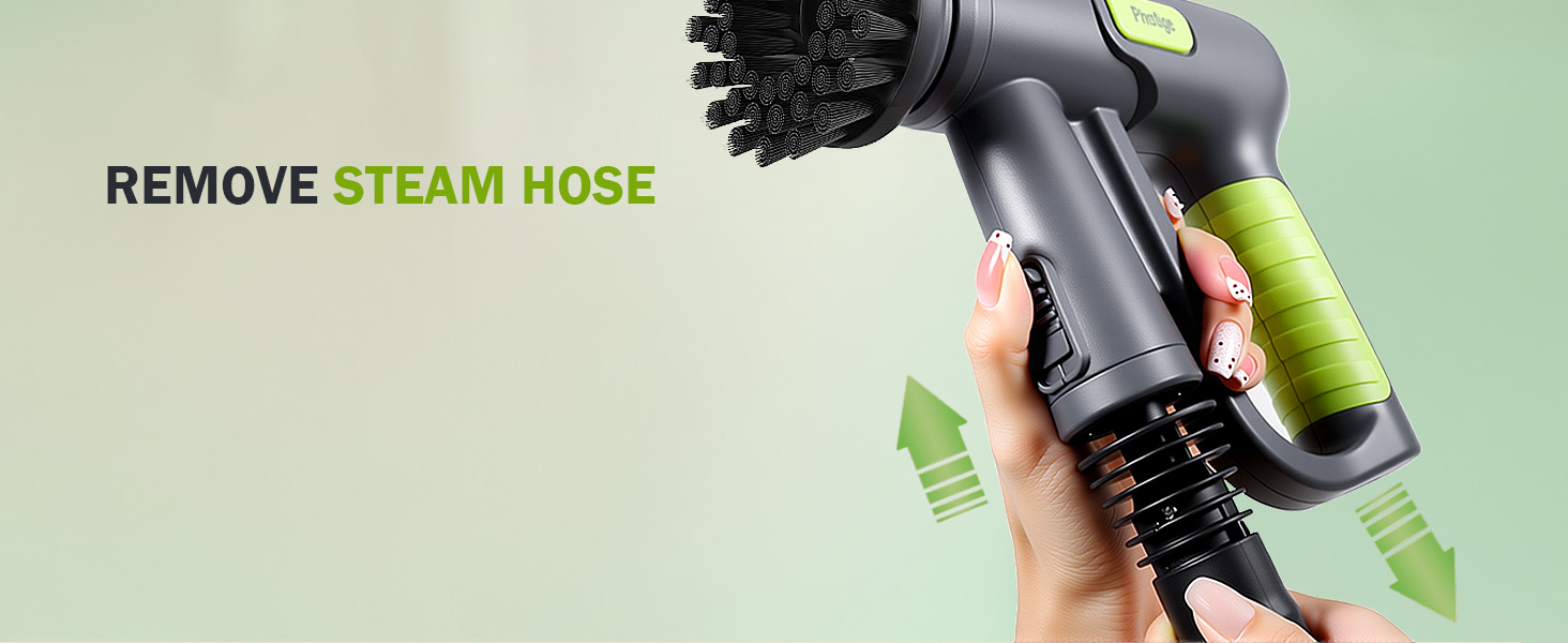 Phueut Electric Spin Scrubber Easy Disassembly - Remove Steam Hose for Grout Tile Cleaning