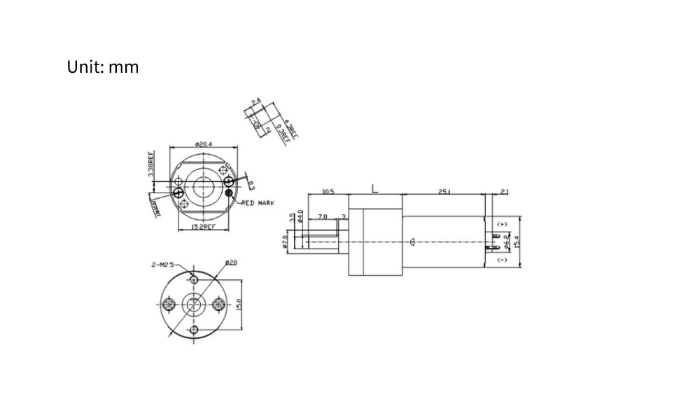 size of the gearmotor