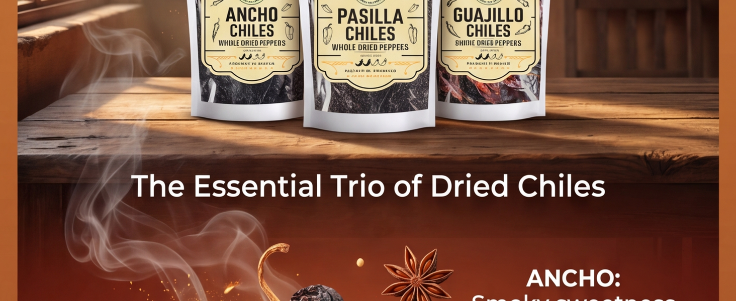 ancho, guajillo, pasilla chile