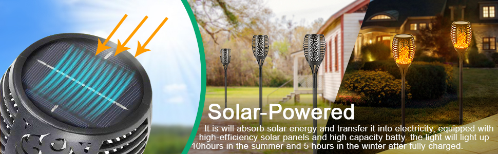Outdoor Solar Halloween Light Torch Garden Flickering Flame Patio Decorations Landscape Waterproof