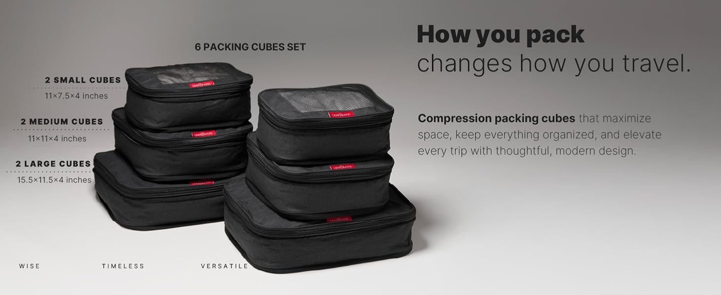 6 packing cube set