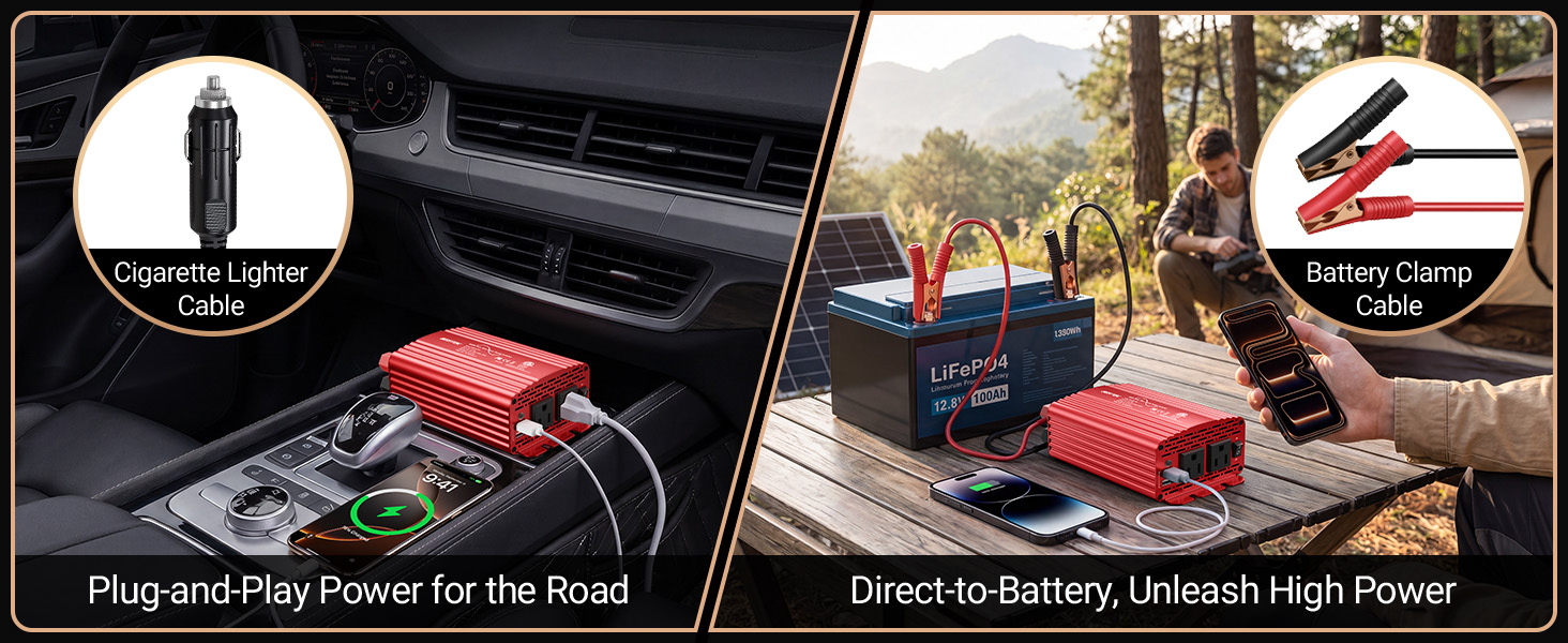 cigarette lighter port and battery direct connection