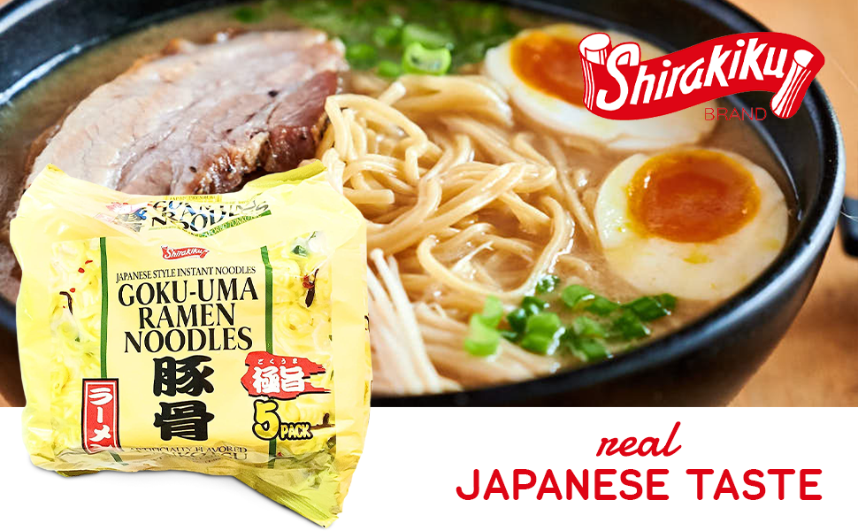 Shirakiku Japanese Style Instant Noodles Tonkotsu Flavor(5x3.35 Oz)