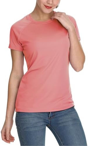 baleaf Women's UPF 50+ UV Protection Shirts Short Sleeve T-Shirts SPF Sun Shirts Quick Dry Outdoor Performance Tops Pink Size M