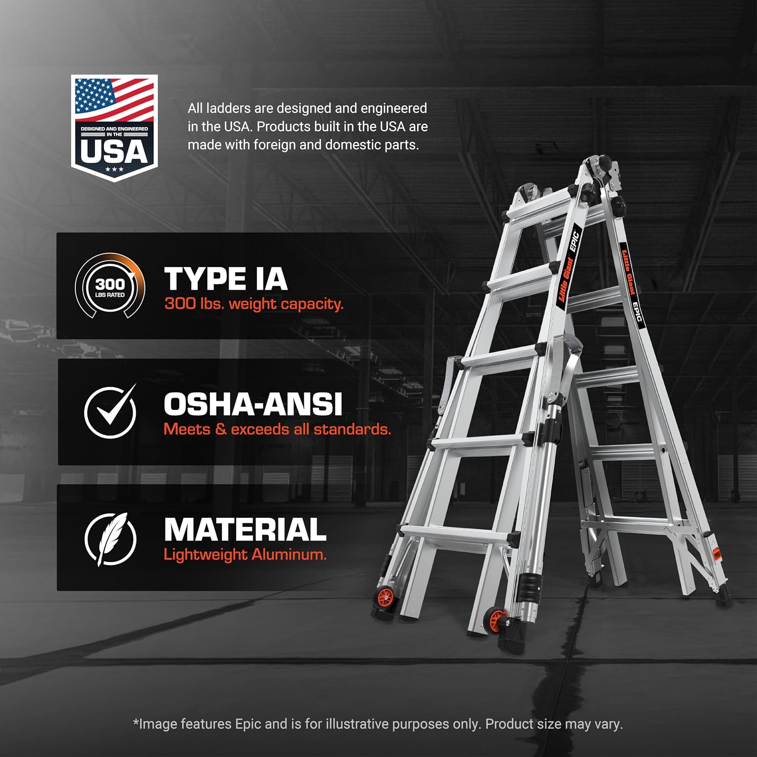 Little Giant Epic, 22 ft Multi-Position Ladder 16822-818