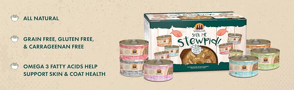 All Natural, Grain Free, Gluten Free, Carageenan Free, with Omega Three Fatty Acids
