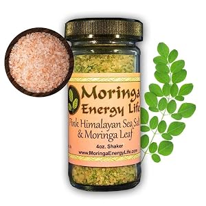 moringa shaker with pink himalayan salt leaf oleifera energy life 4oz 4 oz jar