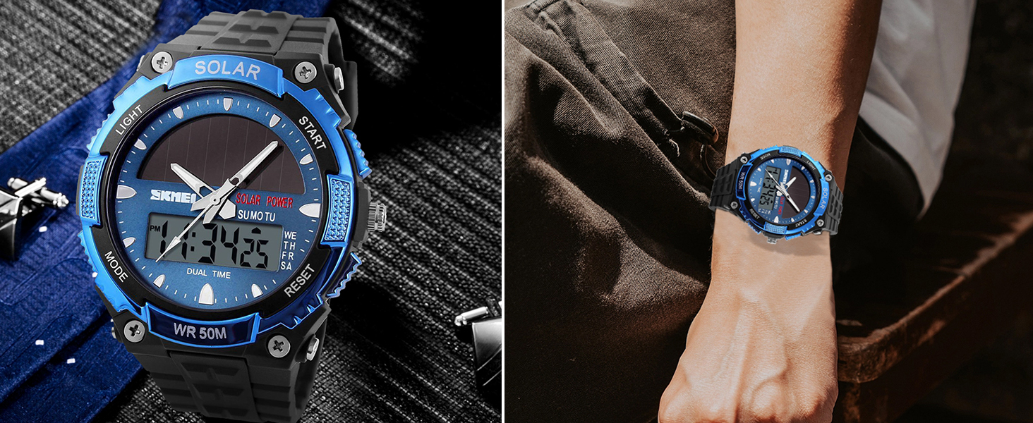 Fanmis Solar Analog Digital Watch
