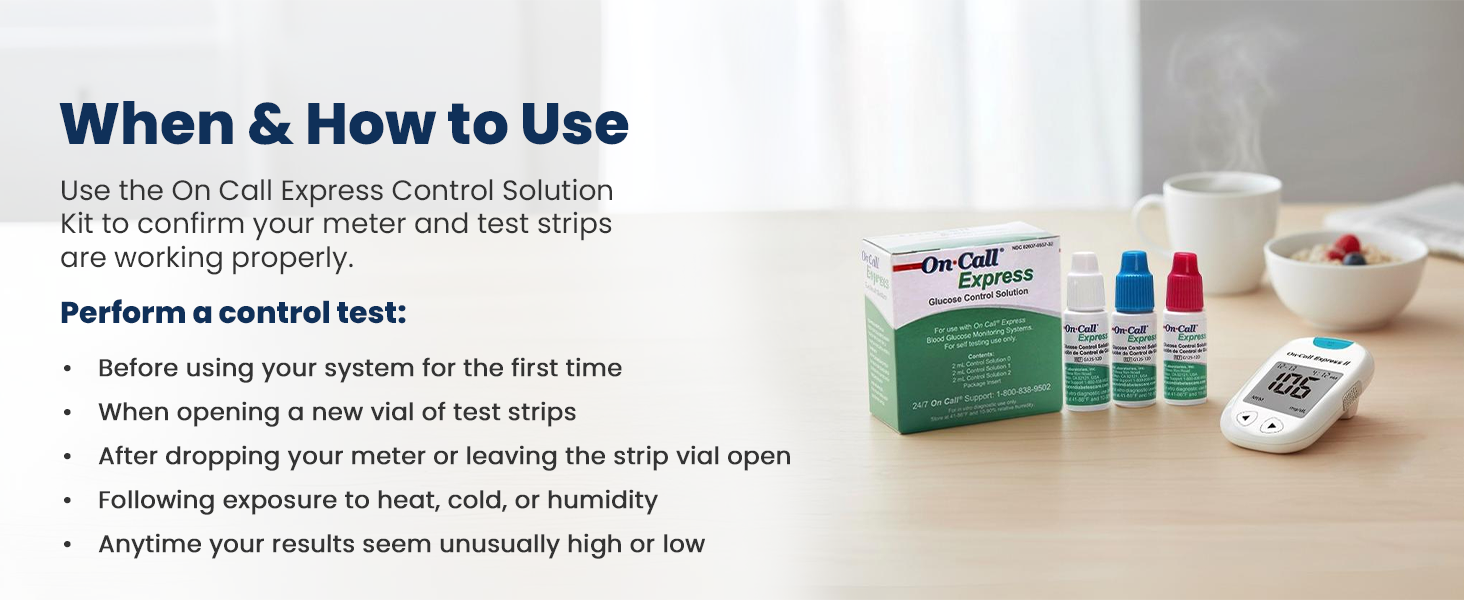 Blood glucose control solution for verifying meter and test strips before first use