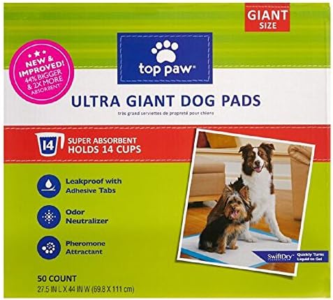 Top Paw New & Improved Ultra Giant Dog Pads | 44% Bigger & 2X More Absorbent (50 Count - 3 Pack)