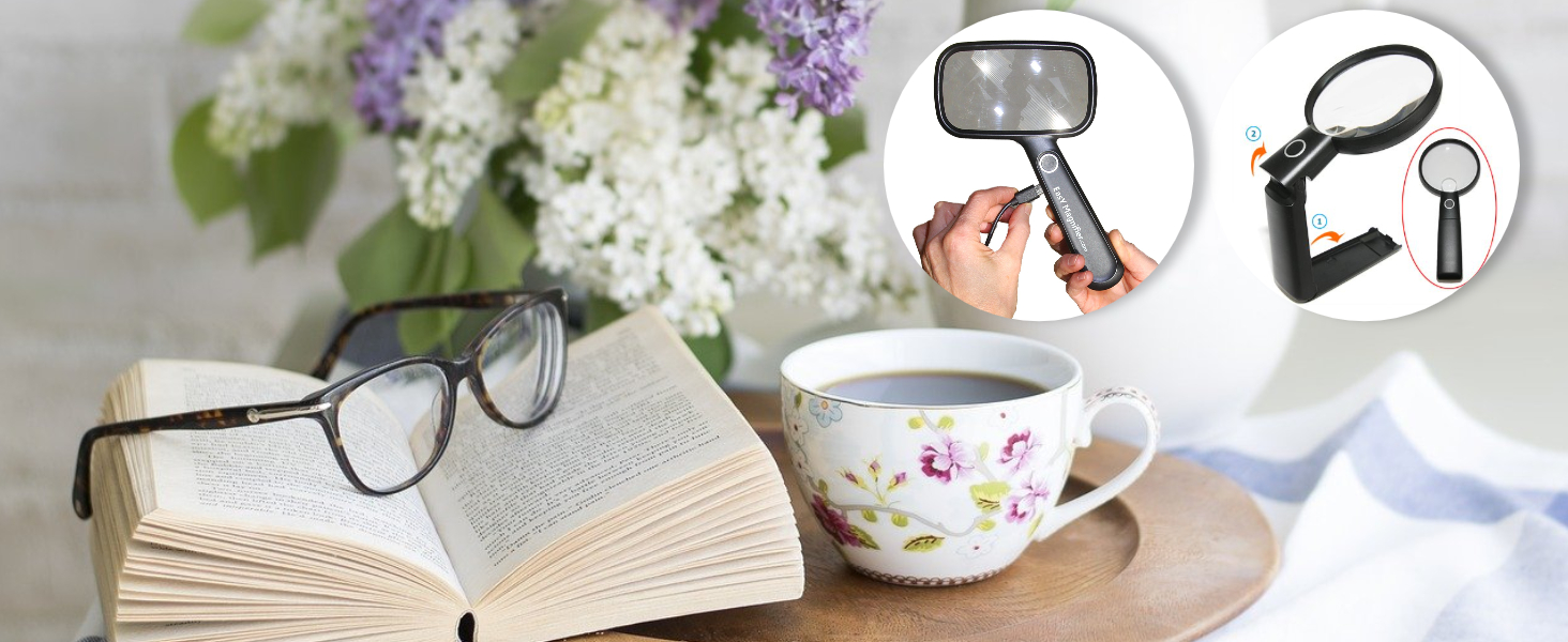 large magnifying glasses for reading books