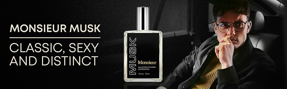 Dana Classic Fragrances Monsieur Musk Sexy Romantic Wear Cologne Perfume strong men earthy spray