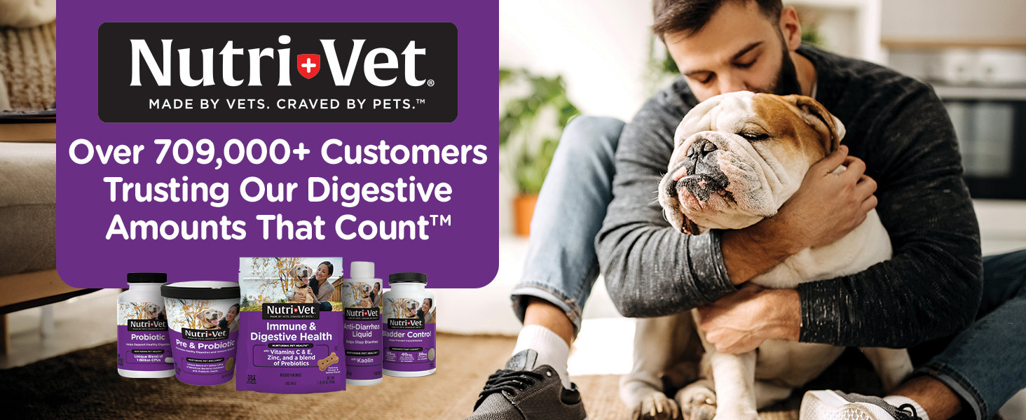 Nutri-Vet Digestive, Pre &amp;amp; Probiotic, Probiotics for Dogs, Dog Stomach Problems, Upset Tummy for Dog