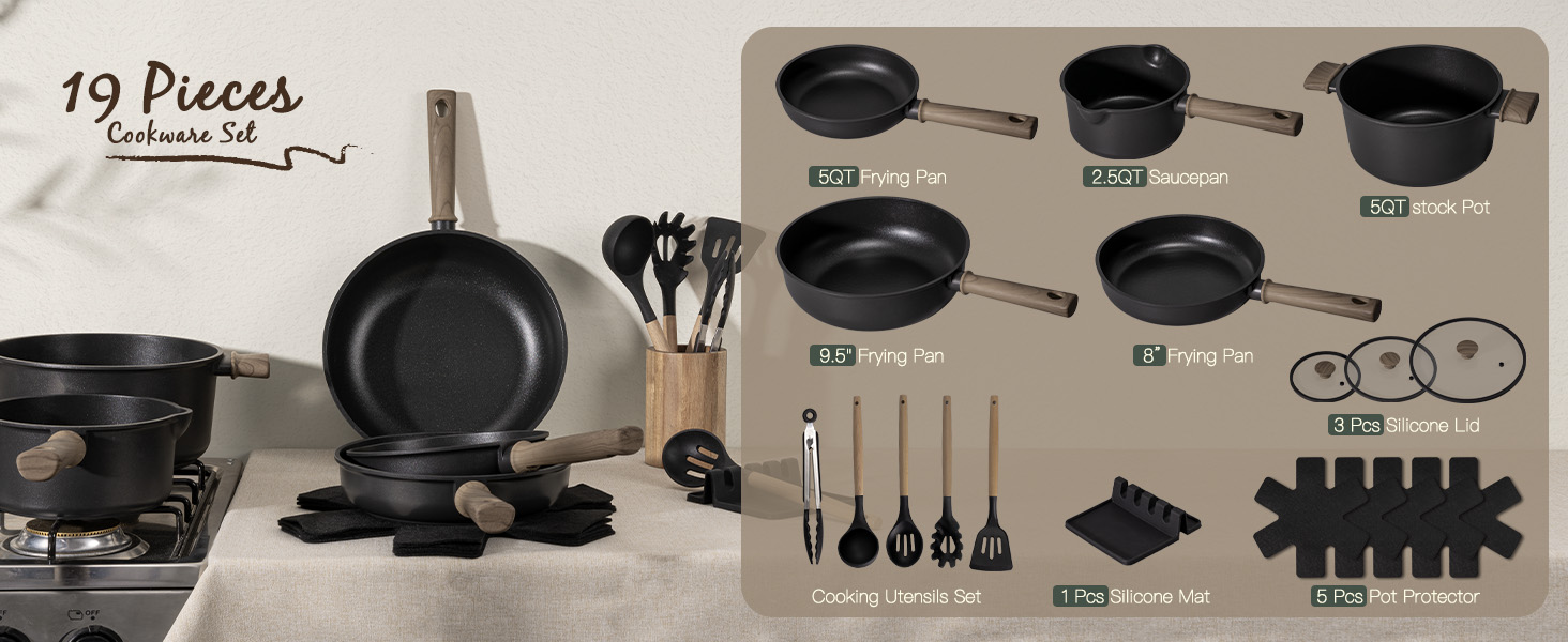 pots and pans set non stick