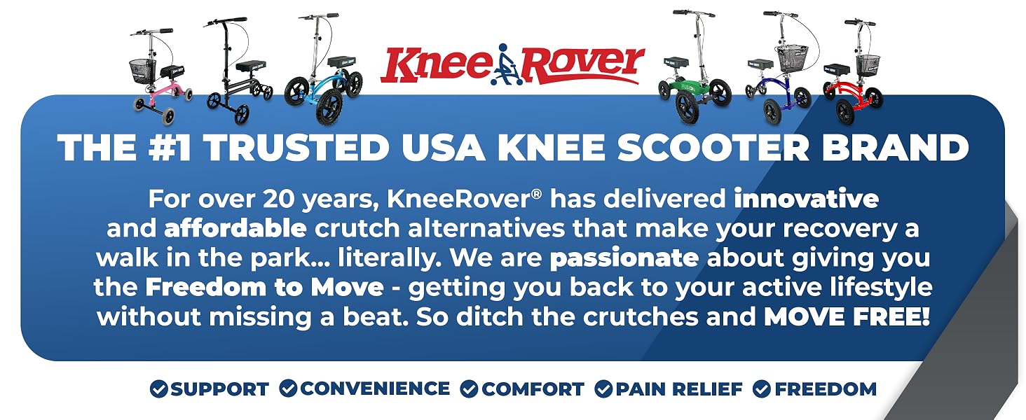 Kneerover scooter knee scooter broken foot surgery ankle injury knee walker rolling foldable scooter