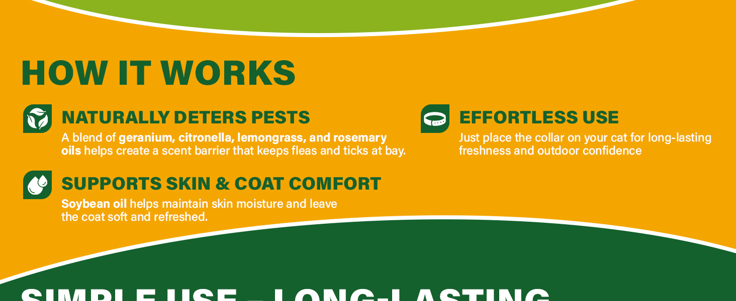 natural flea tick collar for cats prevention control repellent support skin coat itch
