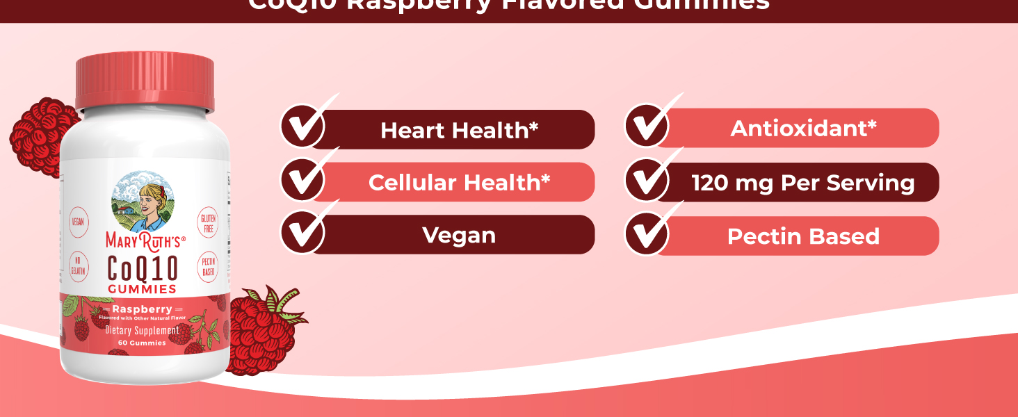 CoQ10 Gummies, Raspberry, 60 ct