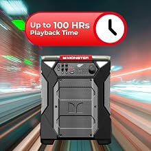 100 hours Playback time portable speaker