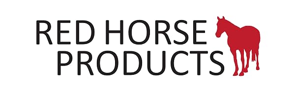 Text reads 'RED HORSE PRODUCTS' with stylized red horse silhouette logo.