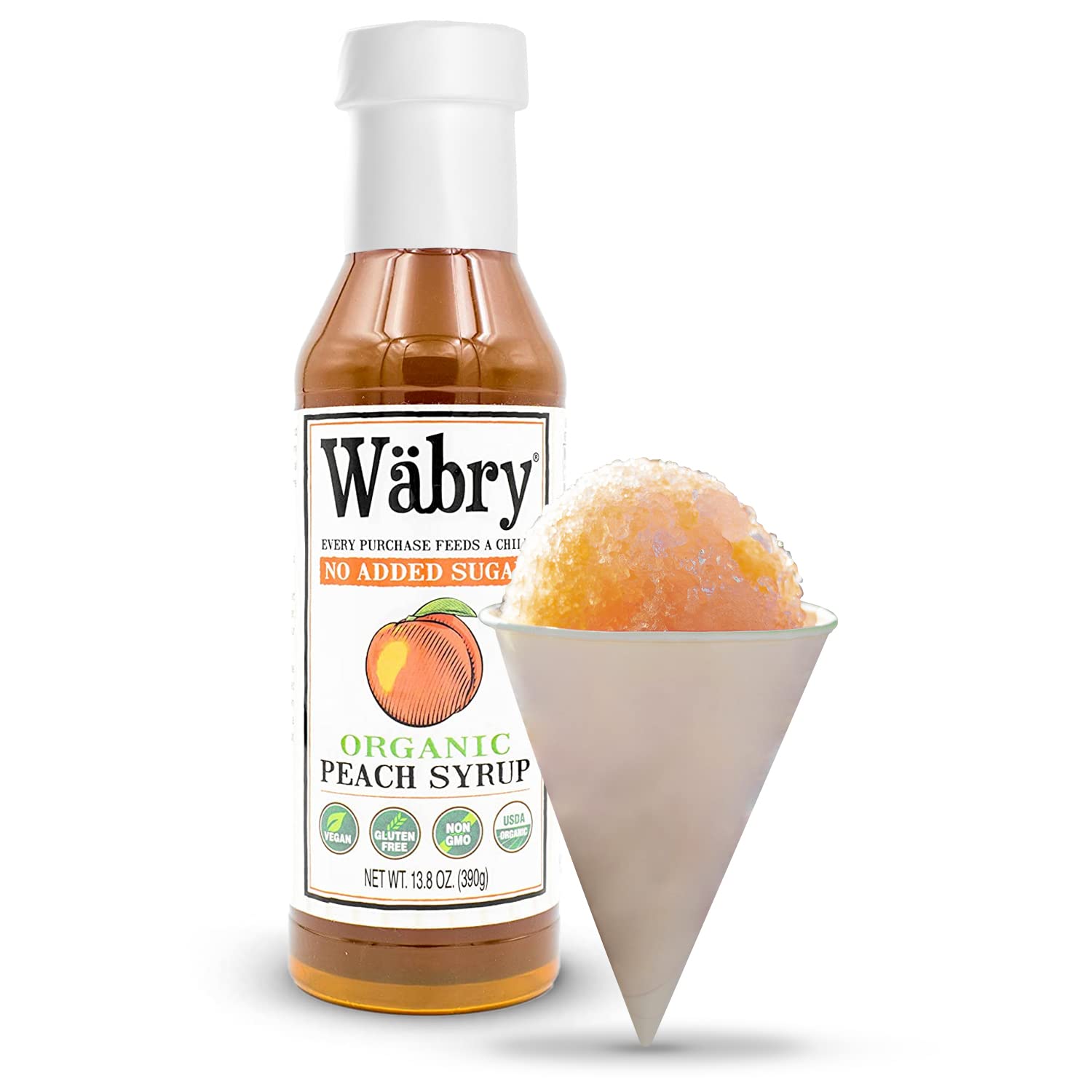 Wäbry Blueberry Syrup – 14.9oz (420g), Natural Fruit Flavor Organic Snow Cone Syrup for Drizzling on Shaved Ice, Waffles, Ice Cream & Lattes, Non-GMO, Dye-Free Vegan Syrups, 12 Servings Per Bottle