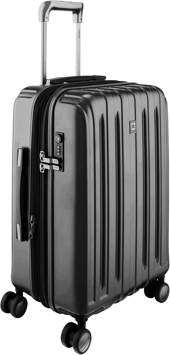 DELSEY PARIS Titanium Hardside Expandable Luggage with Spinner Wheels Carry-On Luggage, Graphite, Carry-On 19 Inch