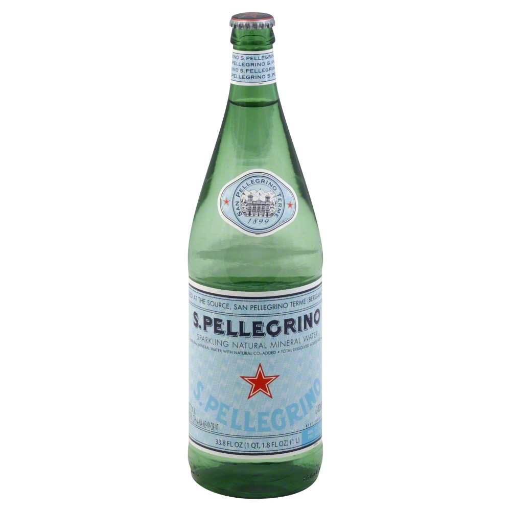 S.Pellegrino Sparkling Natural Mineral Water, 6 Pack of Glass Bottles