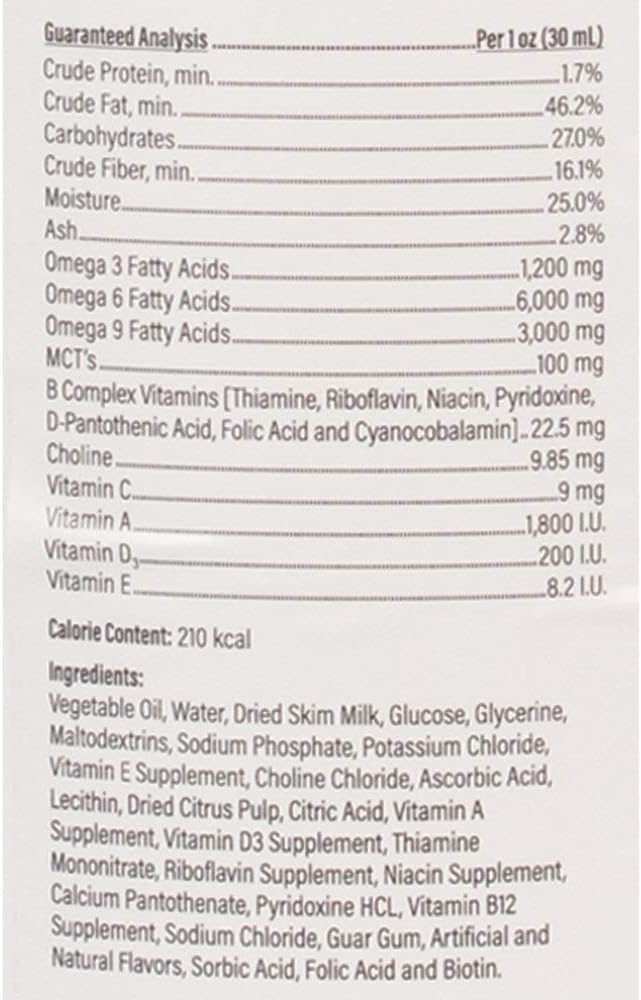 Doc Roys Forti Cal Liquid Energy Supplement for Dogs, Cats, Horses and Parrots, Natural Glucose Source with Soluble and Insoluble Fiber, Vanilla Flavor, Gallon