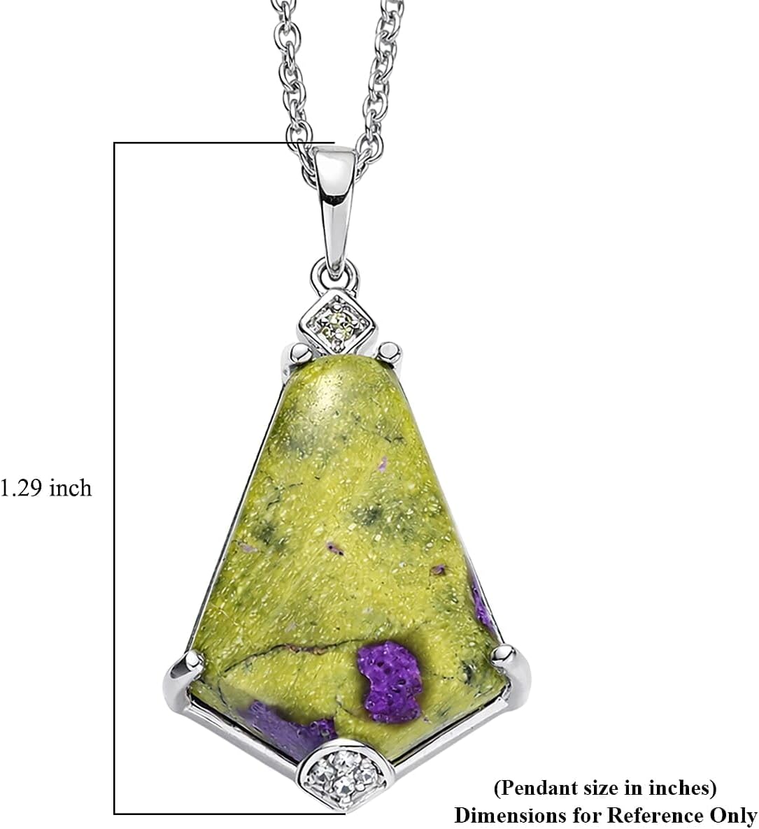 Multi 11.50 ctw Earthborn Grace Royal Shield Pendant Steel Necklace 20"