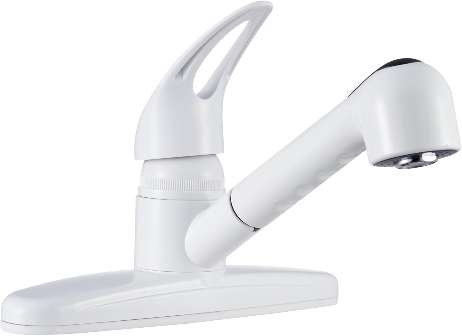 Dura Faucet DF-PK100-SN RV Pull-Out Kitchen Sink Faucet (Satin Nickel) | Corrosion-resistant single-lever build with sprayer. Brushed Satin Nickel. Plated ABS plastic (not metal).