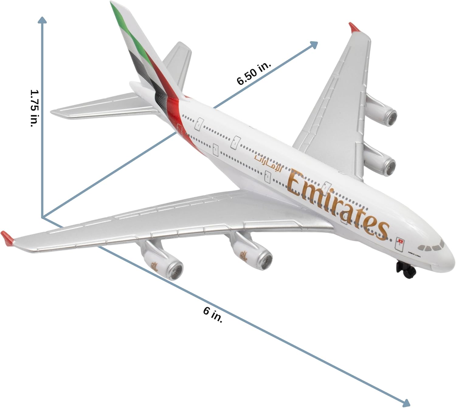 Daron Toy Airplane RT9904 – Emirates A380 – Die-Cast Metal Model Airplane Toy with Plastic Parts for Kids Ages 3+