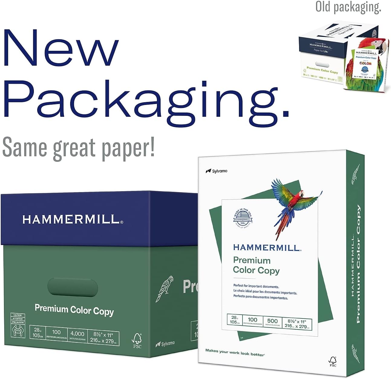 Hammermill Printer Paper, Premium Color 32 lb Copy Paper, 8.5 x 11-1 Ream (500 Sheets) - 100 Bright, Made in the USA, white (102630)