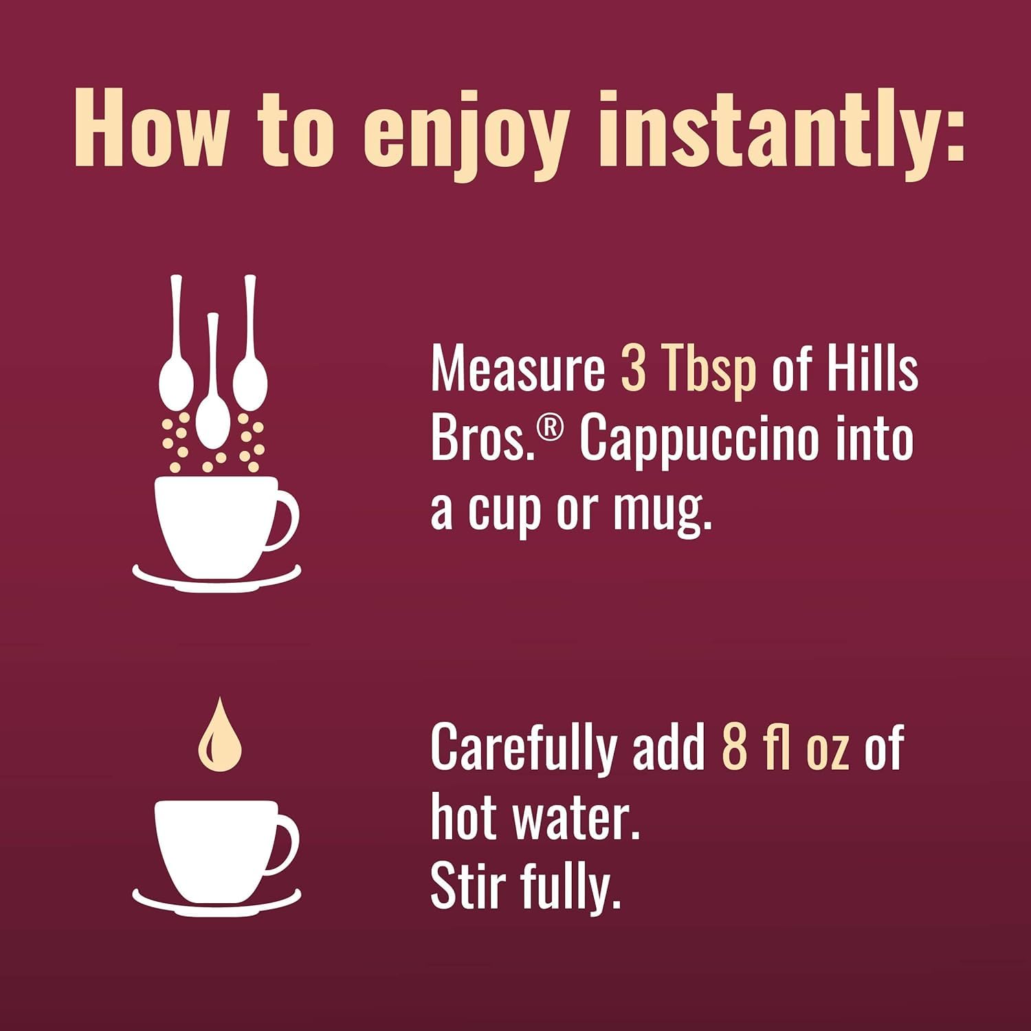 Hills Bros. Cappuccino Mix – Rich, Frothy Coffeehouse-Tasting Instant Drink Mix – Quick and Easy Preparation – Perfect for Hot & Iced Drinks & Creaming Coffee – Double Mocha, 1 Pack of 16oz