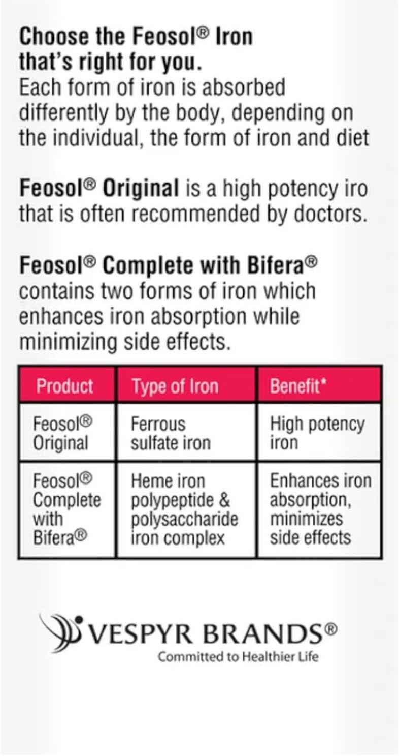 Feosol Original Vitamins, 120 Count (Pack of 2)