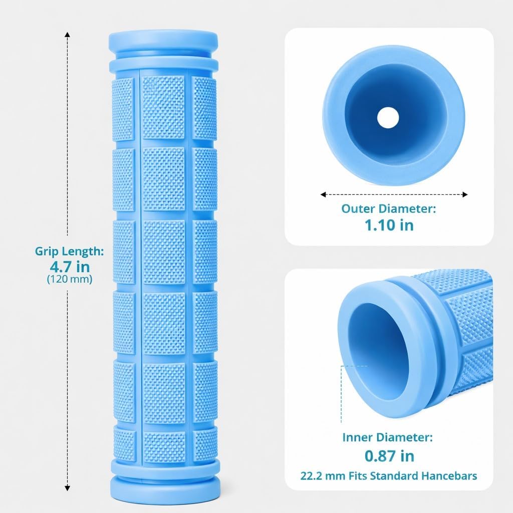 CHUNZEXI 4 PCS Bike Handlebar Grips, Rubber Bicycle Bar Grips Replacement, Non-Slip Handle Grips for Kids Bikes, Scooters, BMX