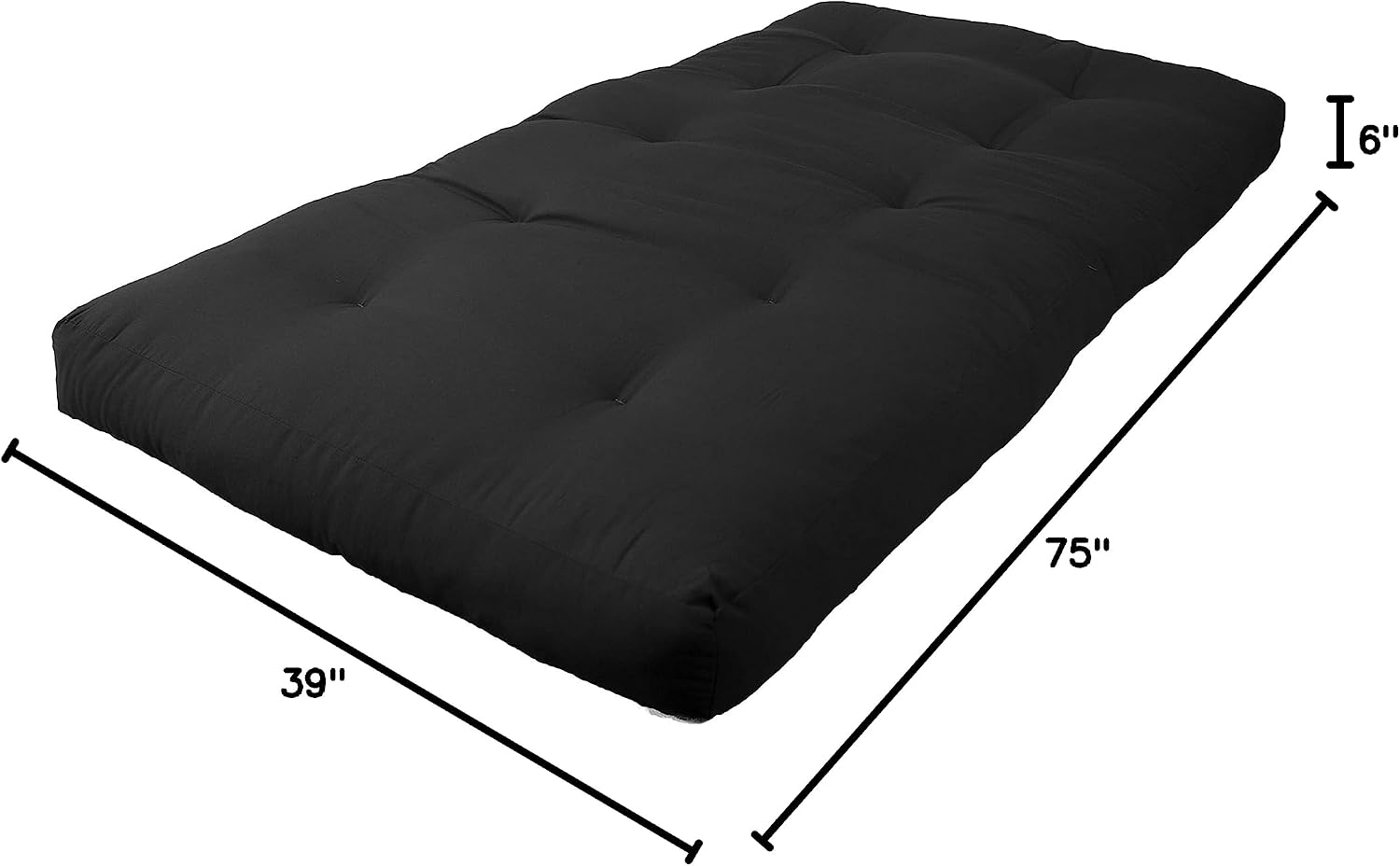 Blazing Needles Renewal 6" Twill Futon Mattress, Queen, Sage