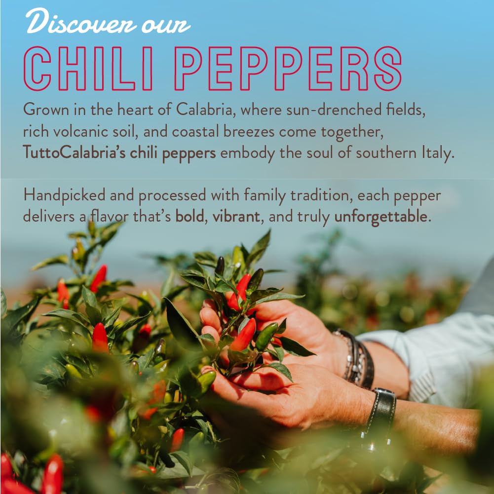 TUTTOCALABRIA Crushed Calabrian Chili Peppers, Spicy Condiment, 10 oz | Crushed Chili Pepper Condiment in Extra Virgin Olive Oil for Pasta, Pizza