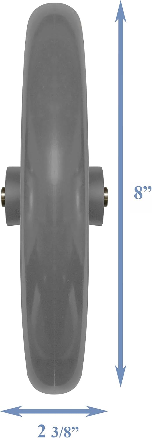 Caster Wheel, Hard Rubber Tire, 8" x 1"- 2 3/8" Hub Width, Fits Most Sunrise, Medline, Drive, Invacare, E&J, Guardian