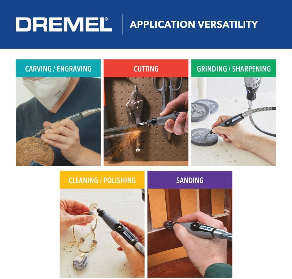 Dremel Flex Shaft Attachment with Comfort Grip and 36" Long Cable - Engraver, Polisher, and Mini Sander for Detail Metal Engraving, Wood Carving