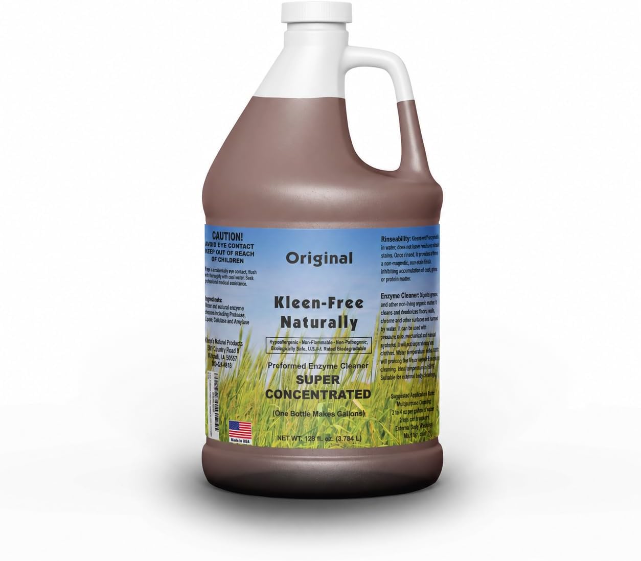 Naturally Preformed Enzyme Cleaner, Enzyme Solution, Multi-Purpose Cleaner, Laundry Additive and More - Concentrate - Original Scent - 128oz (1 Gallon)