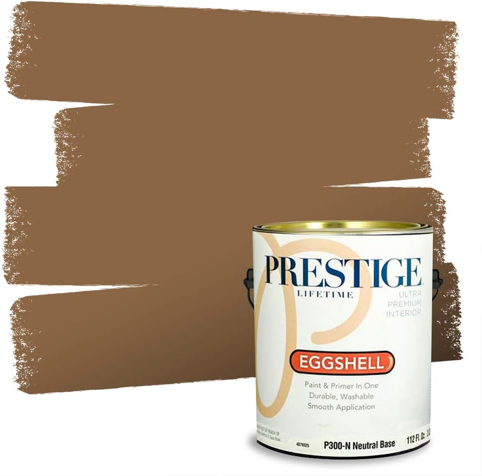 PRESTIGE Paints Exterior Paint and Primer In One, 1-Gallon, Satin, Comparable Match of Sherwin Williams* Relaxed Khaki*