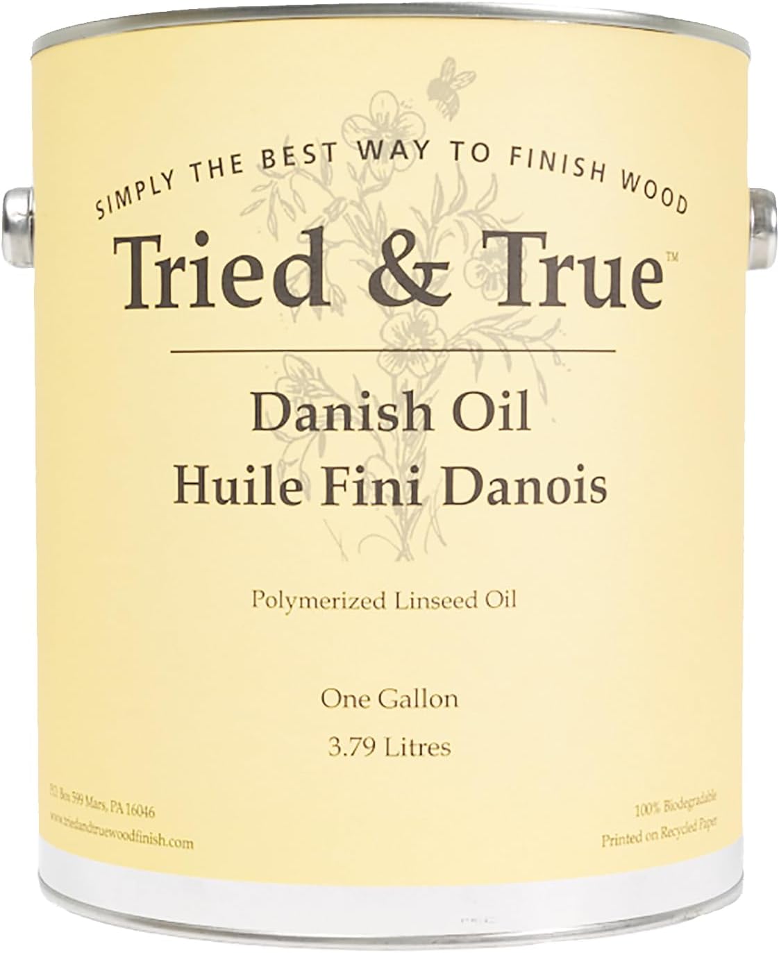 Tried & True Danish Oil, Pure Polymerized Linseed Oil Wood Finish, Pint | Ideal for Furniture, Rustic Pieces, & Priming Wood for Other Oil or Epoxy-Based Products, Food Safe, Simple, Fast Curing