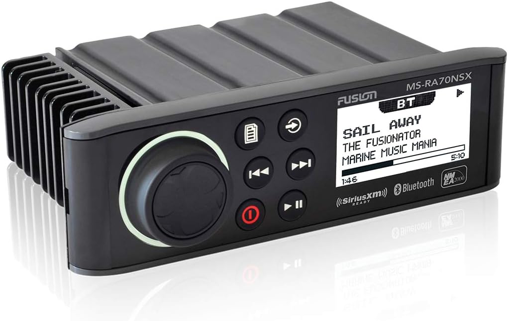 Fusion MS-RA70NSX Marine Entertainment System with Three Wireless Remotes for Three Zones - Black