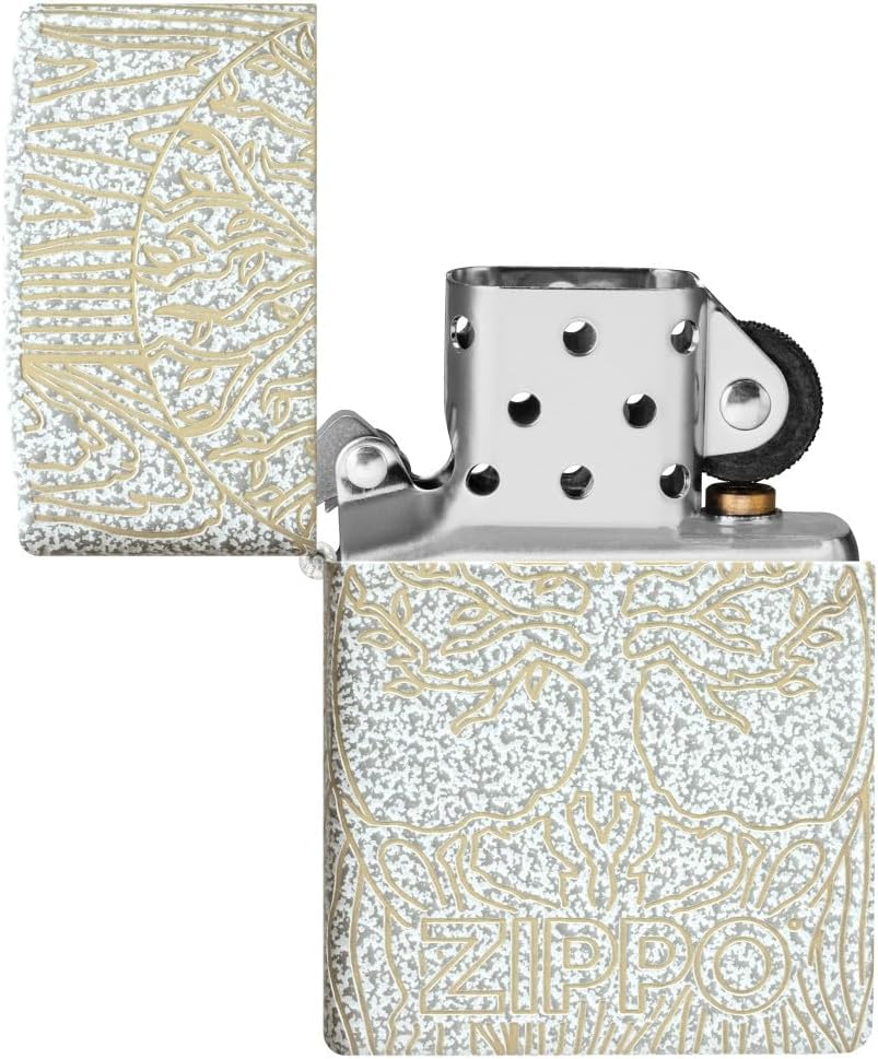 Zippo Tree of Life Pocket Lighter - Refillable Flip-Top Windproof Lighters - Spiritual and Symbolic Design Pocket Lighters - Luxury Metal Lighter Made in USA