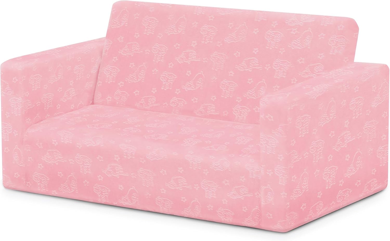 Delta Children - Serta Perfect Sleeper Kids 2-Seater Sofa, Convertible 2-in-1 Flip Open Toddler Couch Sleeper, Foam Chair for Playroom & Bedroom