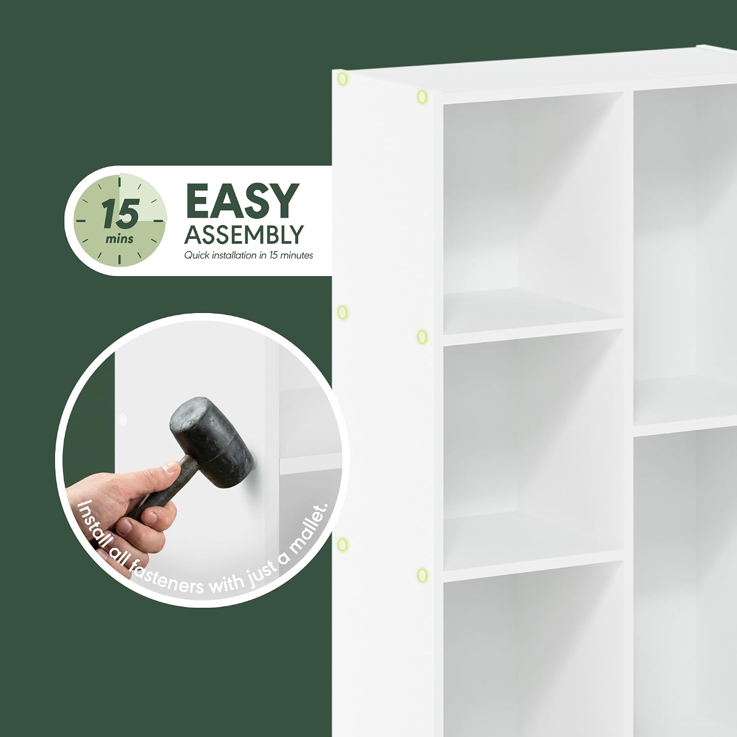 Furinno LUDER Book Shelf, 5-Cube Bookshelf, Easy Assembly Bookcase with Open Shelves, 9.4 x 19.7 x 31.5, for Living Room, Bedroom, Home Office, Darkwood