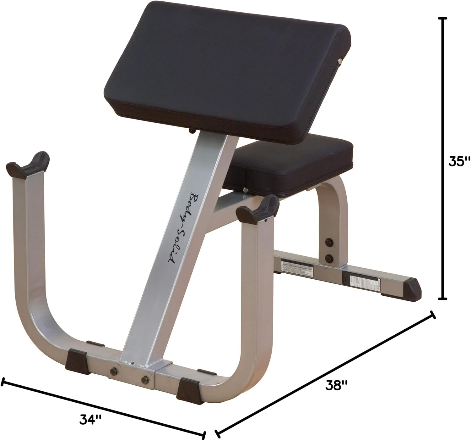 Body-Solid (GPCB329B) Preacher Curl Bench - Adjustable Arm Curl Bench for Bicep Workouts, High Tensile Strength