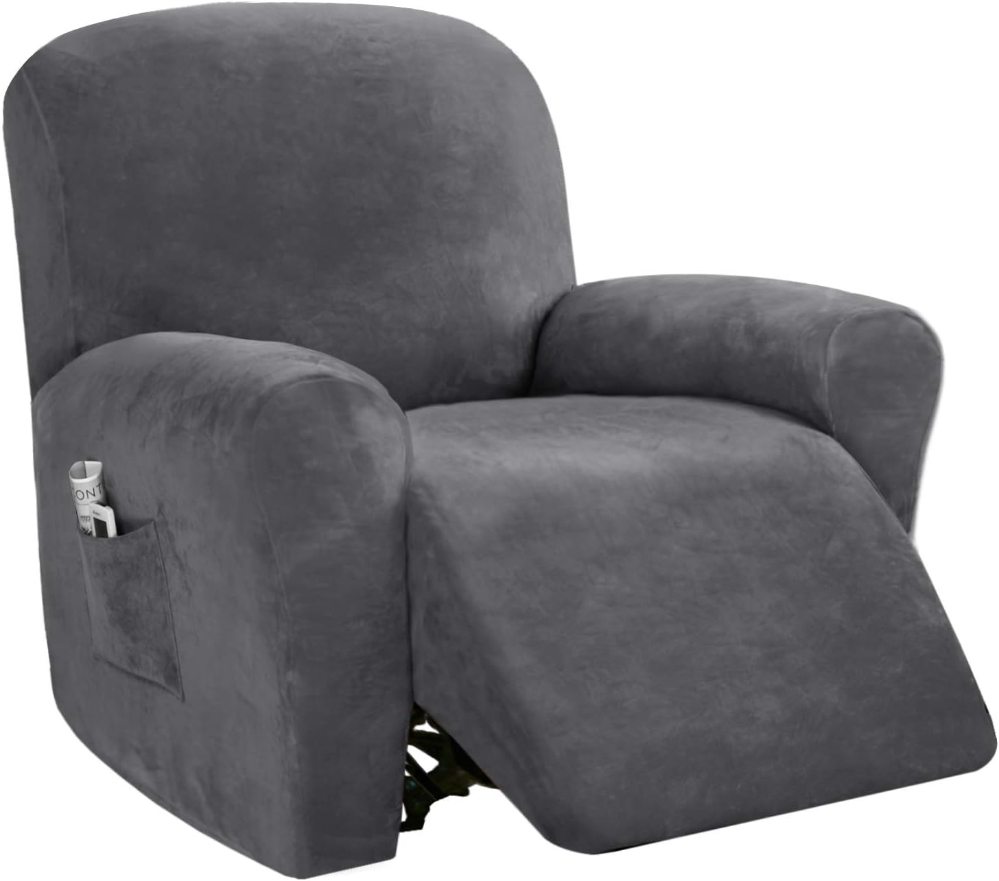 PrinceDeco Recliner Chair Cover Velvet Stretch Recliner Couch Covers 4-Pieces Style Recliner Chair Covers Recliner Cover for Reclining Chair