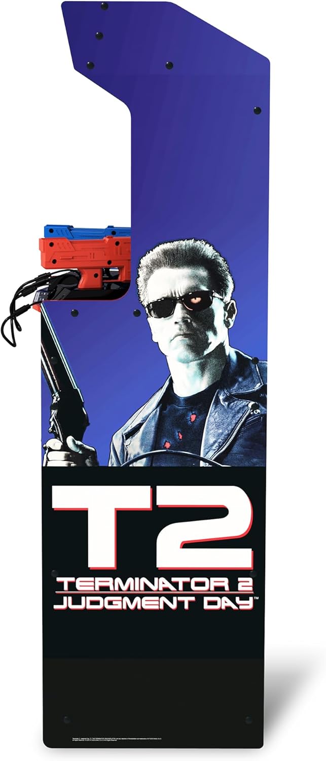 Arcade1Up Terminator 2 Deluxe Arcade Machine with Real-Feel Arcade Guns | 17-Inch BOE Color Monitor, Dual Speakers and Wi-Fi Online Leaderboards
